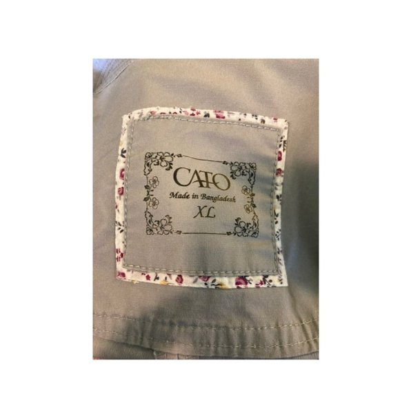 Cato Grey Utility Pea Coat Jacket Lightweight Pockets, Size XL - Picture 4 of 6